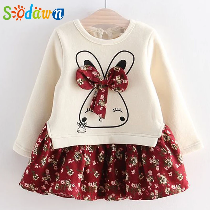 Sodawn-vestido de princesa con flores para niña, ropa de marca, bonito estilo Animal, primavera y otoño