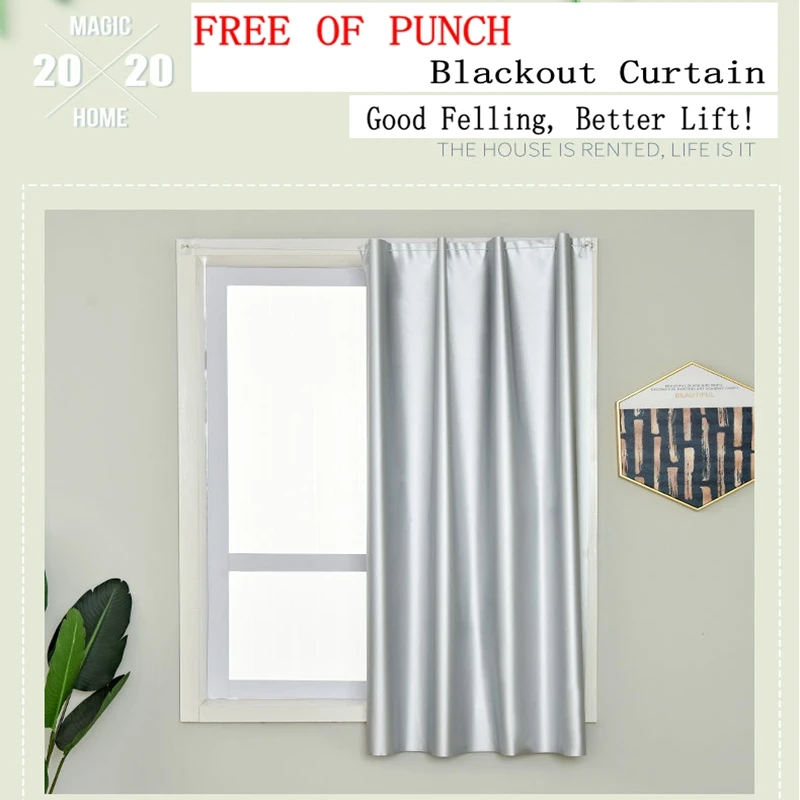 

100%Blackout Curtain Shading Room No punching Curtains Window Panel Drapes Door Curtain for Bedroom Window Curtain