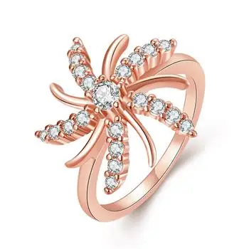 

Rose Gold Flower Zircon Ring Wholesale Rings for Women Jewelry Gift Wedding Whole Sale Engagement Ring Fashion 2021 R063-B-8