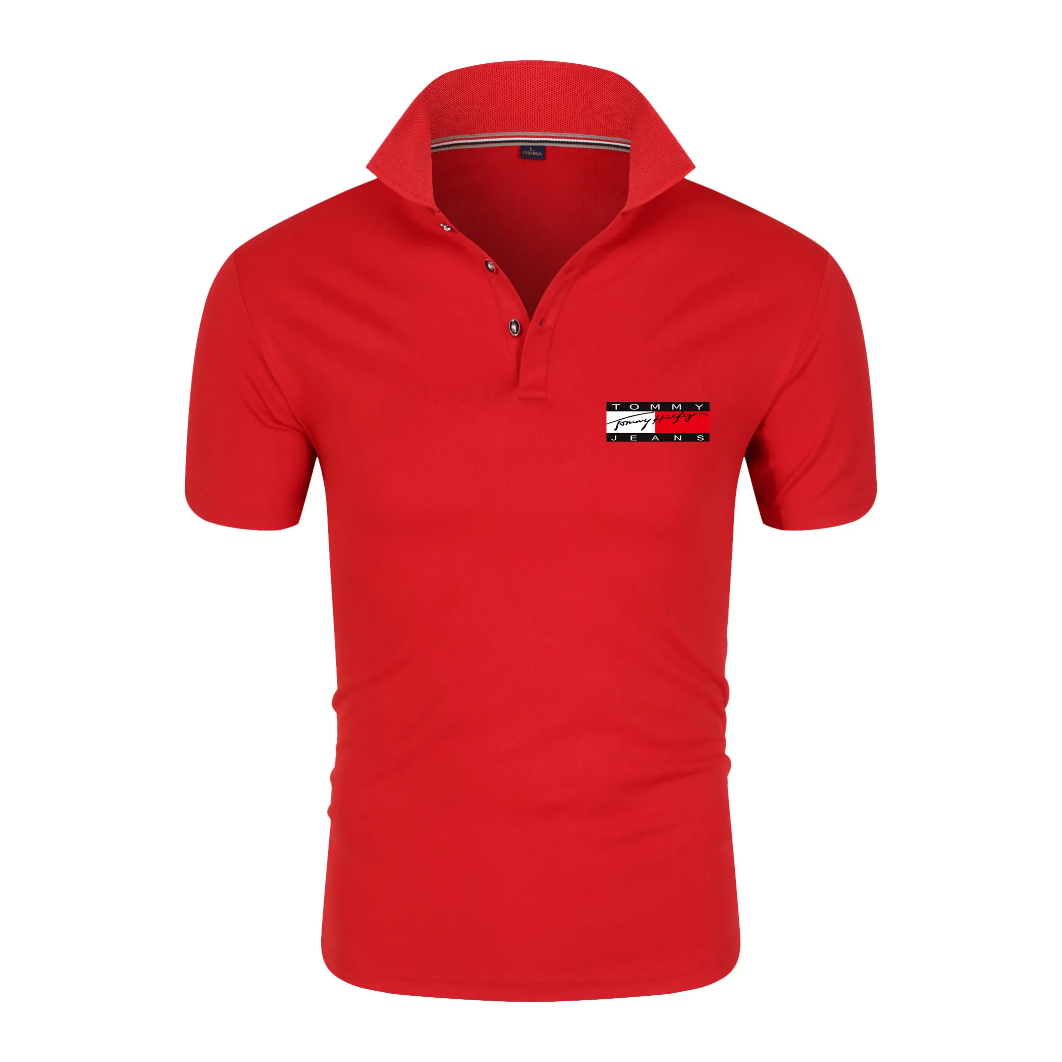 

New summer high quality cotton polo shirt men's solid color printing polo shirt men's business casual top