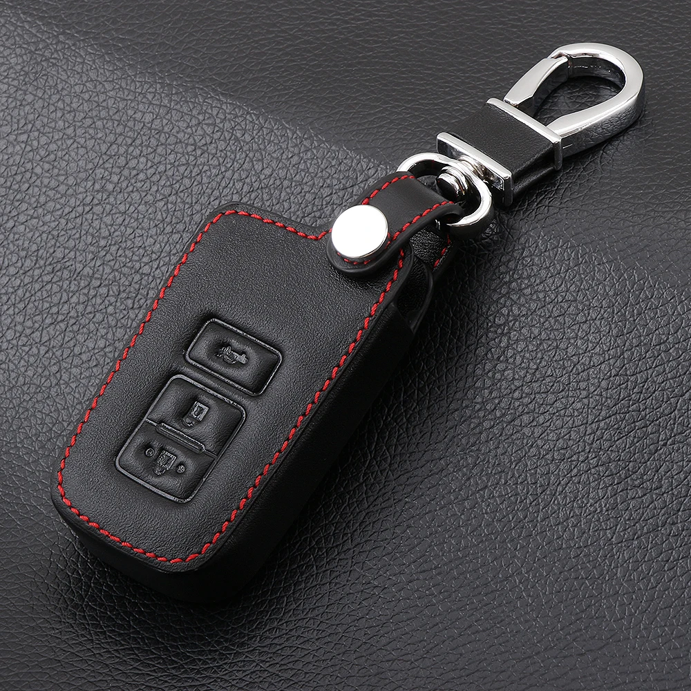 Leather Car Key Case For Toyota Camry 2012 2.5v 2.5g 2.5s 3 Buttons Smart Remote Fob Cover Keychain Protector Bag Auto Accessory |