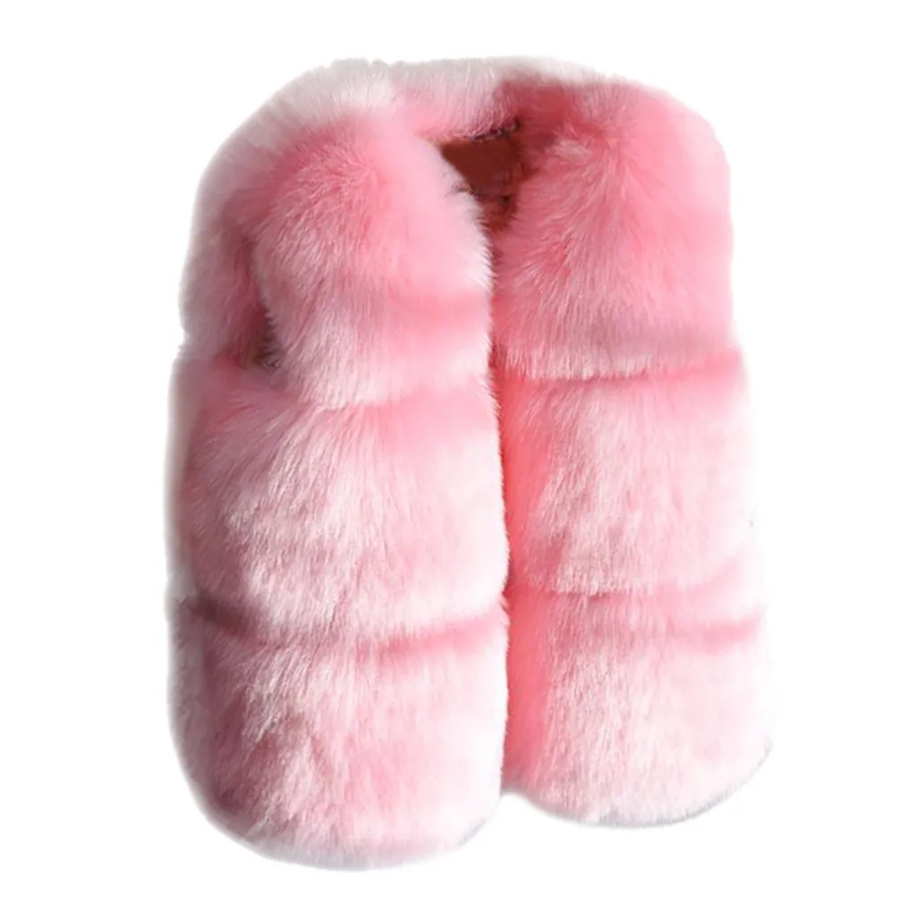 Детский жилет из искусственного меха для девочек разноцветные жилеты маленьких