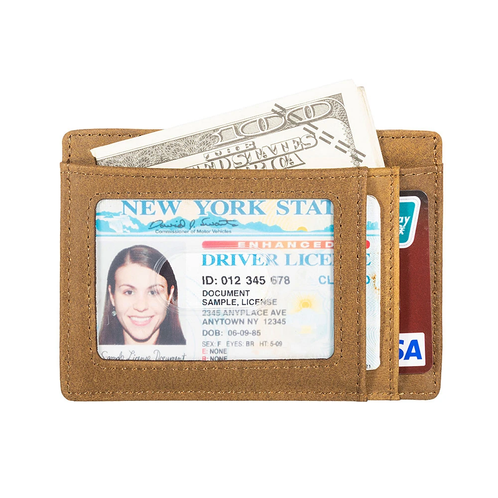 Супертонкий мягкий кошелек из натуральной кожи мини для кредитных карт