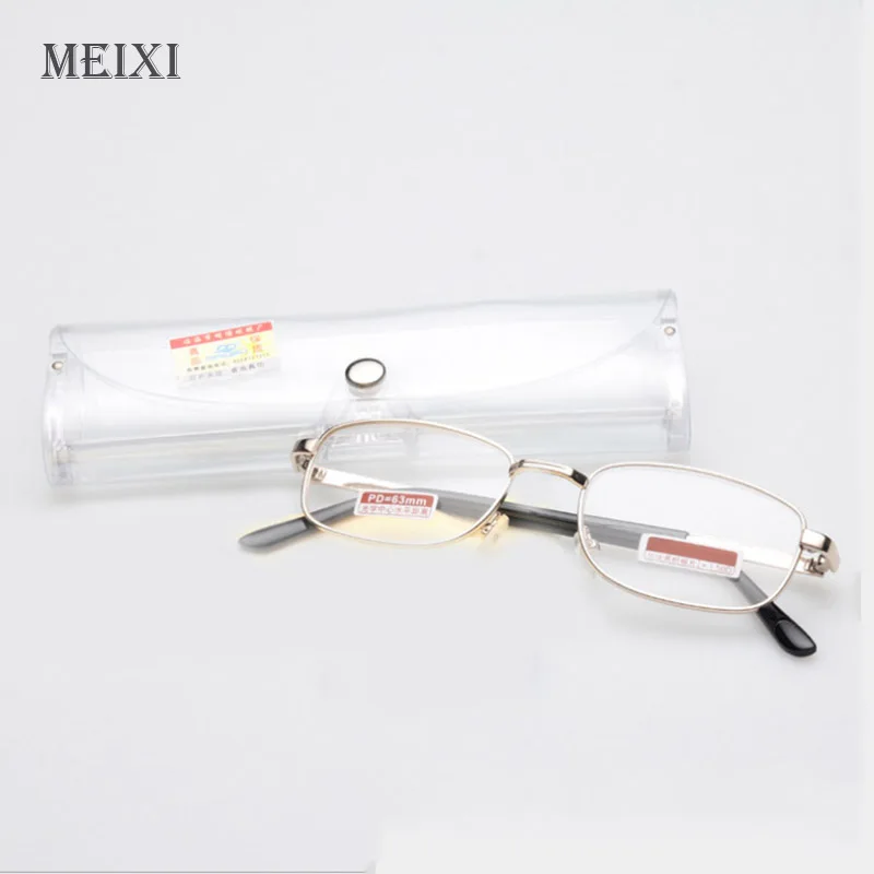 Полностью Металлическая оправа мужские и женские очки для чтения (стандарт PD = 63