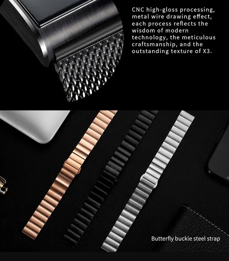 Металлические умные часы влагостойкие умные часы с ремешком Bluetooth спортивные браслеты кровяное давление фитнес-трекер