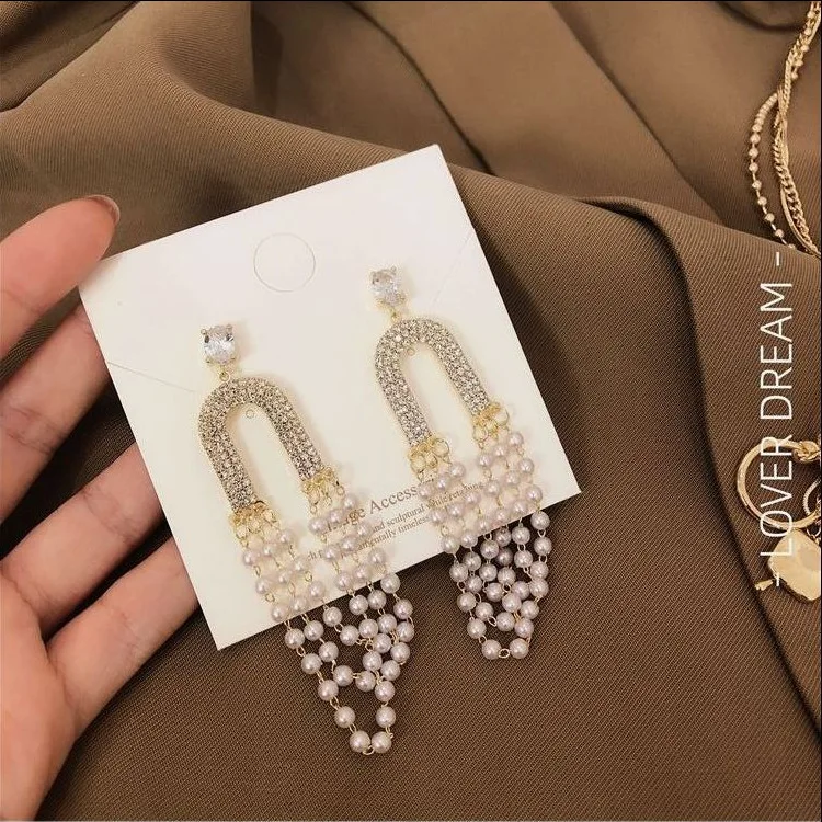 Женские винтажные серьги в Корейском стиле Серьги-кисточки ручной работы с