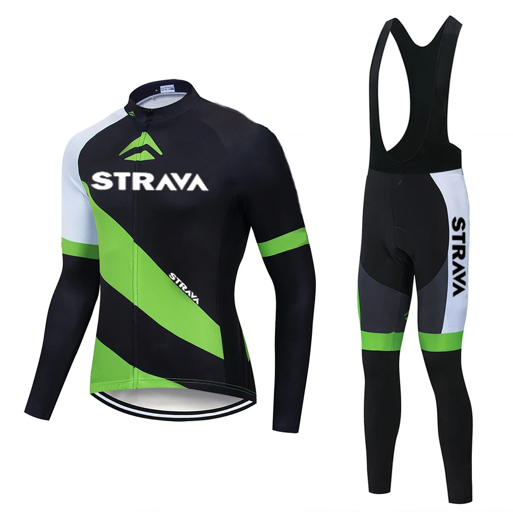 

cycling Jersey set green Racing Bicycle Clothing Breathable Men long Sleeve Men's bike pants ropa ciclismo hombre Racing