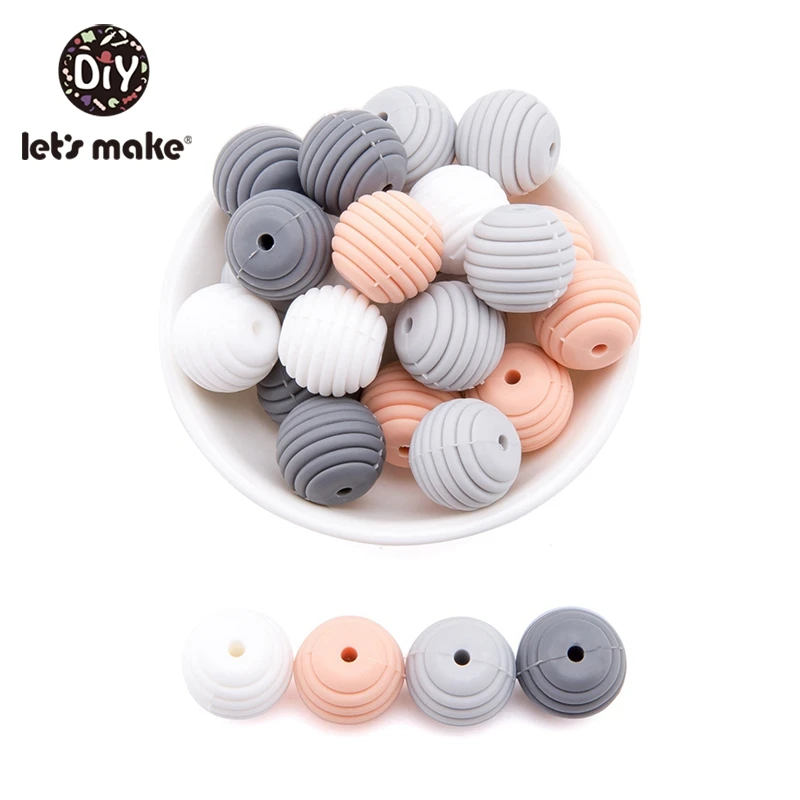 19GJ0017 Let'S Make винт, 100 шт., 15 мм, Прорезыватель для зубов, детские игрушки, сделай сам, бусины, силиконовый Прорезыватель для малышей, для младенцев, пищевой зубной прорезыватель для малышей, игрушка - Цвет: 19GJ0017