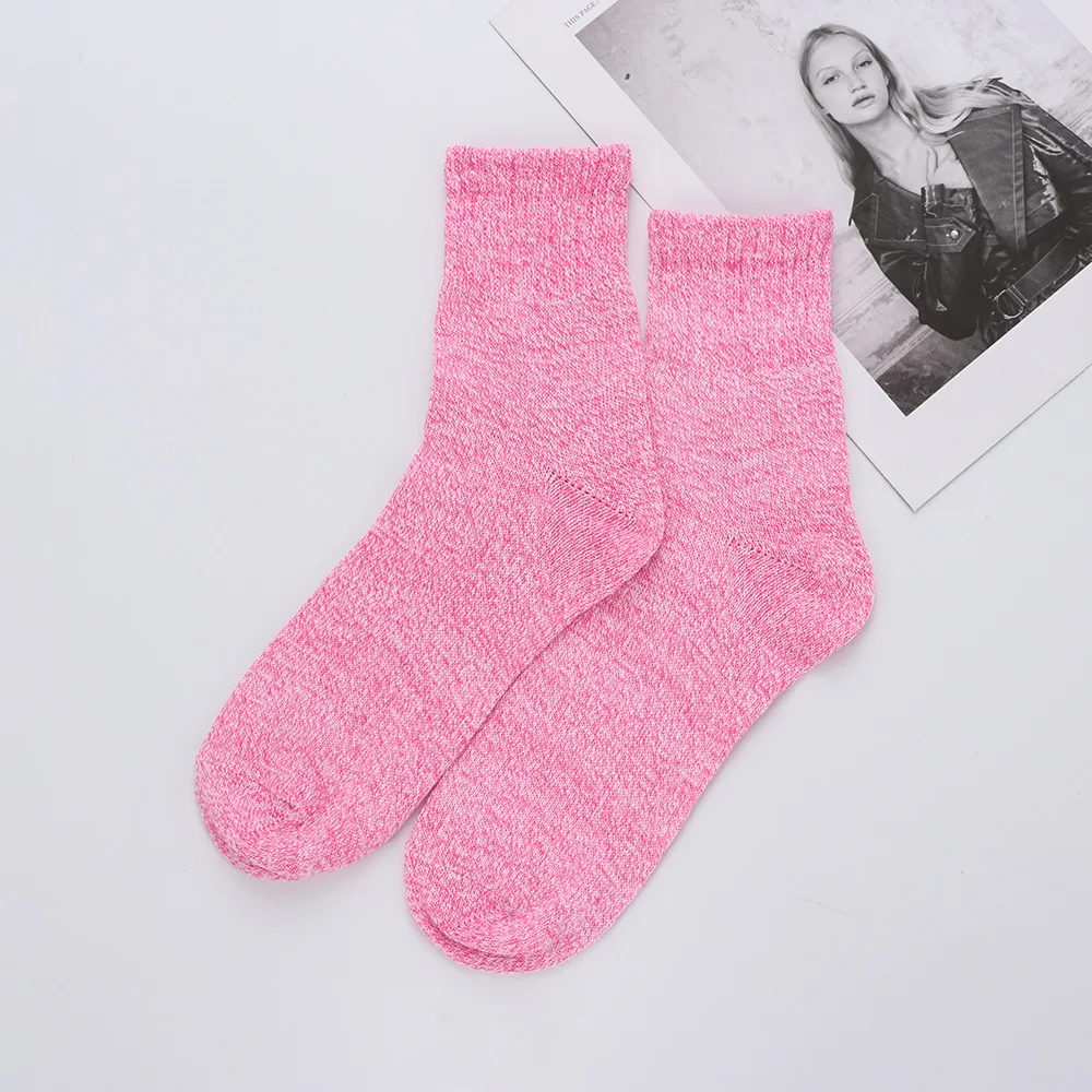 pink EIE/зимние женские носки, подарок на Рождество, модные зимние милые шерстяные носки, сумасшедшие носки, женские теплые носки с животными, горячая Распродажа - Цвет: pink