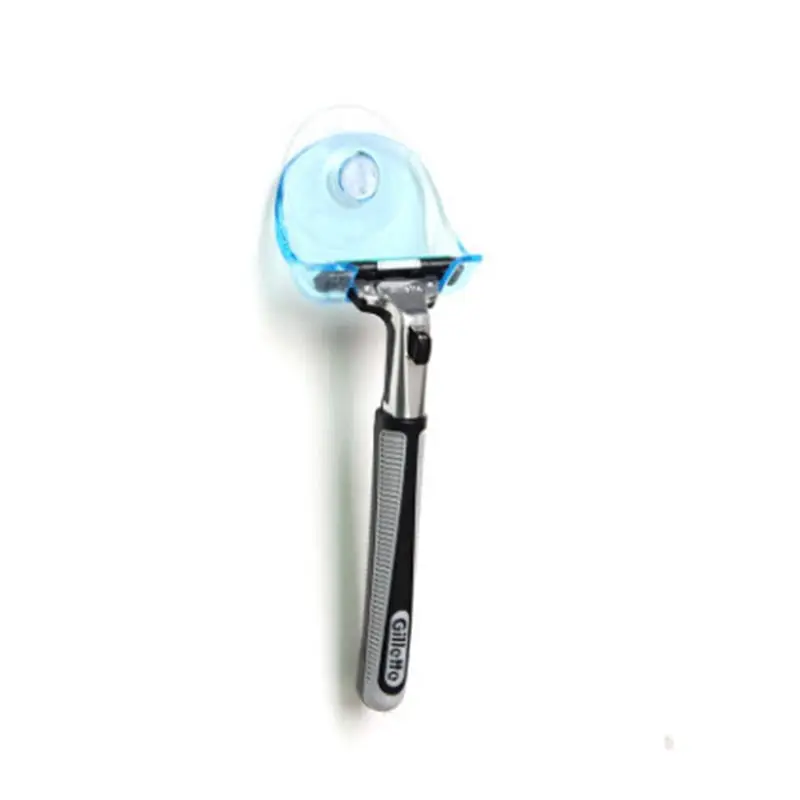 

Shaver Storage Blue Plastic Suction Cup Gray Razor Rack Razor Holder Suction Cup Rack Wall Hook Hangers Towel 1PC