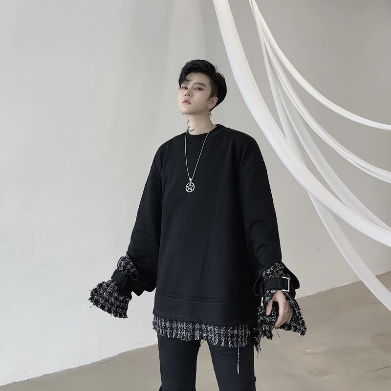 

BF стиль High Street мужские лоскутные поддельные двухкомпонентные хип-хоп толстовки мужские спортивные штаны, пуловеры с капюшоном, мужские топ...