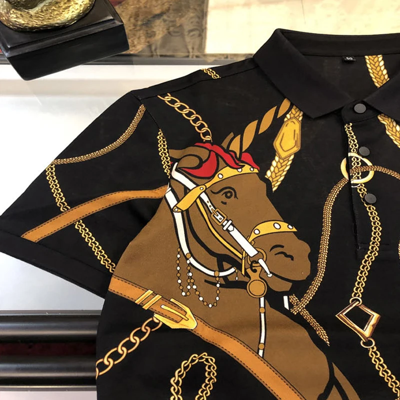 

AELESEEN Women T-shirt Black Print T-shirts 2020 Summer Horse Chain Gothic Loose Punk Streetwear Female Clothes Vintage Tee