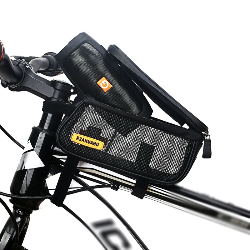 

PU Rainproof Mountain Bicycle Touch Screen Front Frame Storage Bag MTB Bike Top Tube 6.6 Inch Phone Cycling Pannier Pouch