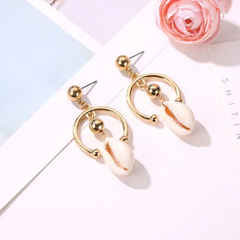 Женские серьги-кисточки с ракушками винтажные длинные серьги натуральными в