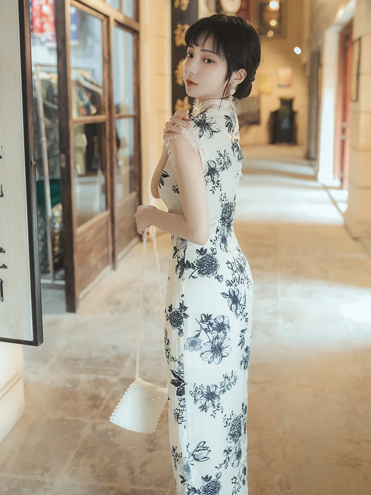 

Restoring ancient ways make French girl dress cheongsam dress