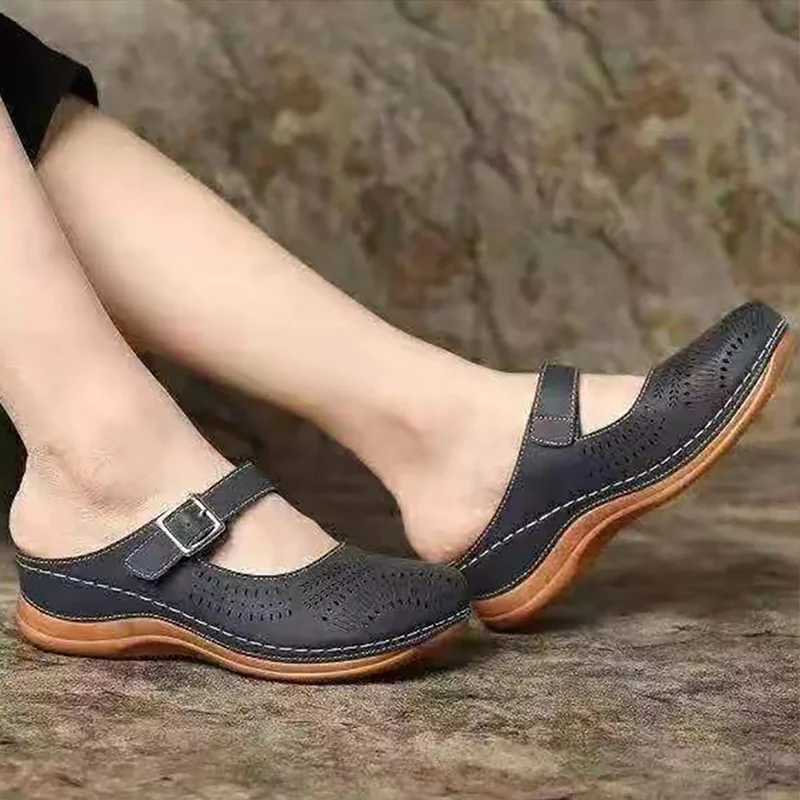 Женские сандалии Летняя обувь 2020 Мягкие женские сандалии-гладиаторы с вышивкой