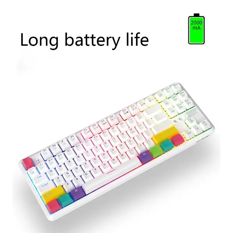 Беспроводная Механическая Bluetooth клавиатура 87 клавиш для Ajazz K870T с RGB подсветкой