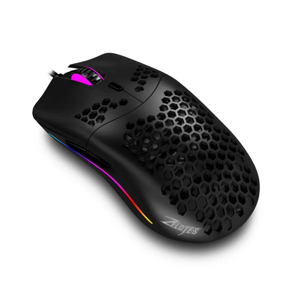 

ZELOTES C-7 USB Wired Mouse RGB Gaming Mouse 16000DPI Computer Game Mice Hollowed-out Honeycomb Design for PC Laptop Gamer Mice