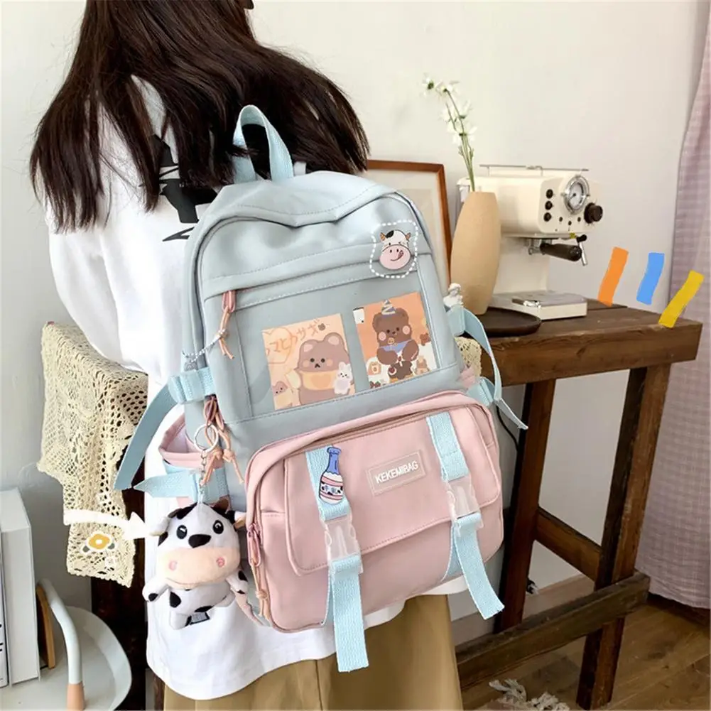 Водонепроницаемый нейлоновый женский рюкзак Kawaii, модный рюкзак для девочек-подростков, школьная сумка, милый студенческий рюкзак для книг, ...