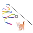 Забавная палочка для кошек, игрушки для кошек, милая забавная Радужная палочка, пластиковые аксессуары для кошек, Интерактивная палочка, товары для кошек