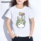 Детская летняя футболка для девочек и мальчиков, Детская футболка с рисунком из аниме Мой сосед Тоторо, Забавная детская одежда с мультяшным рисунком