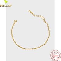 18k gold plating spacer beads chain necklace for women simple style femme thin bracelet fine jewelry