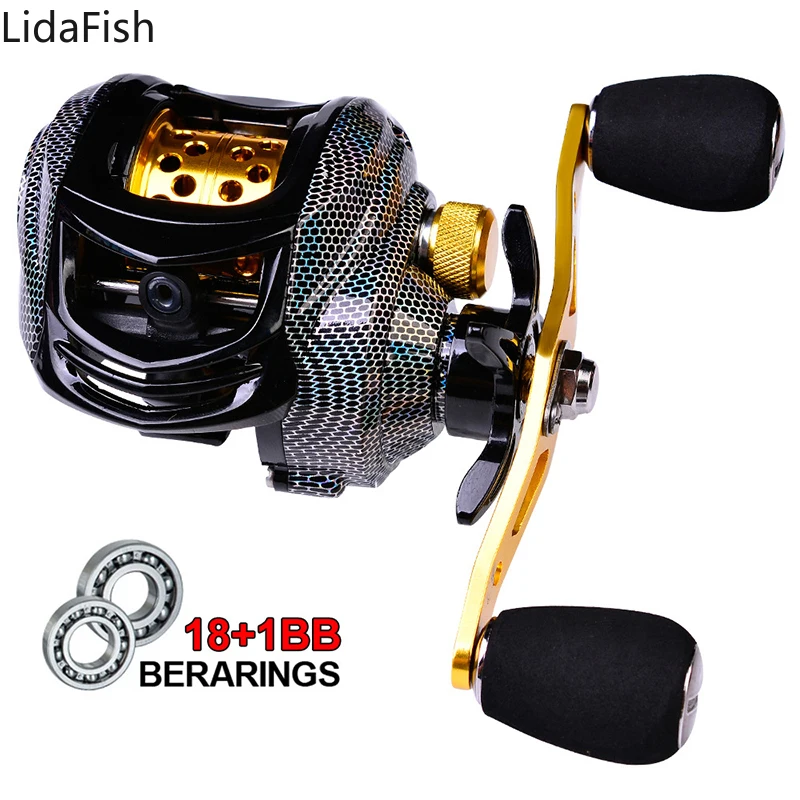 

10KG Max Drag Baitcasting Reel 17+1 Ball Bearings 7.2:1 High Speed Casting Fishing Carbon Fiber Fishing Wheel