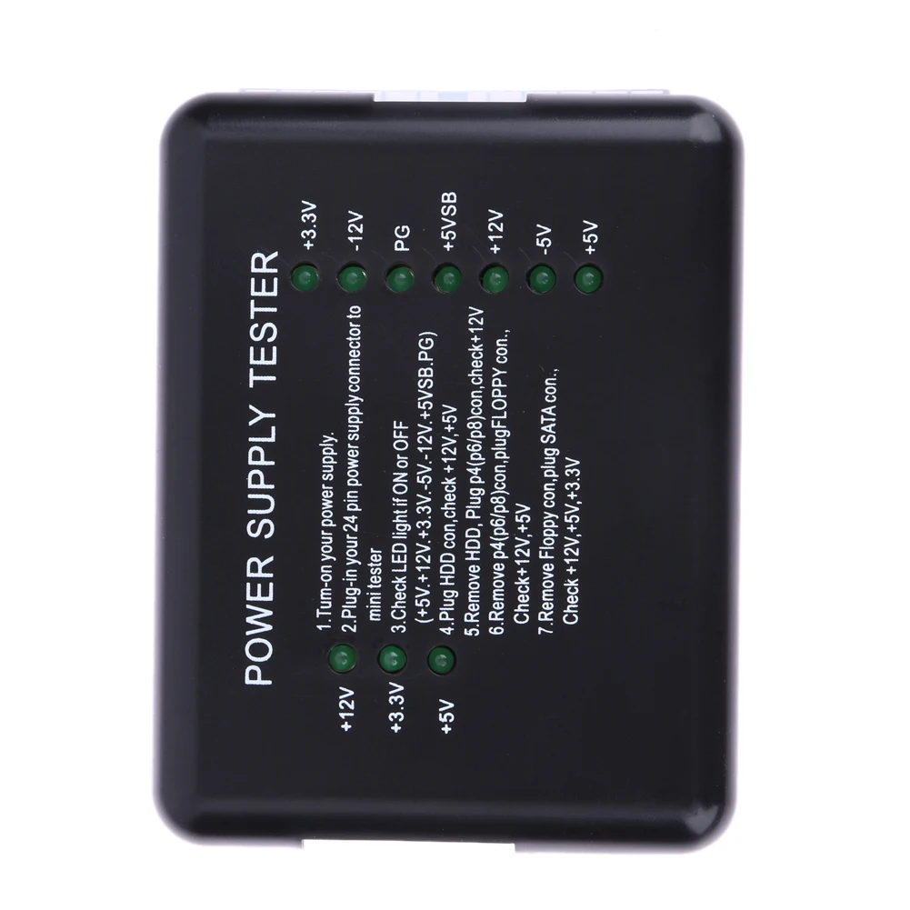 Тестер блока питания 20/24 Pin для PSU ATX SATA HDD тестер измерительный присветодиодный ПК