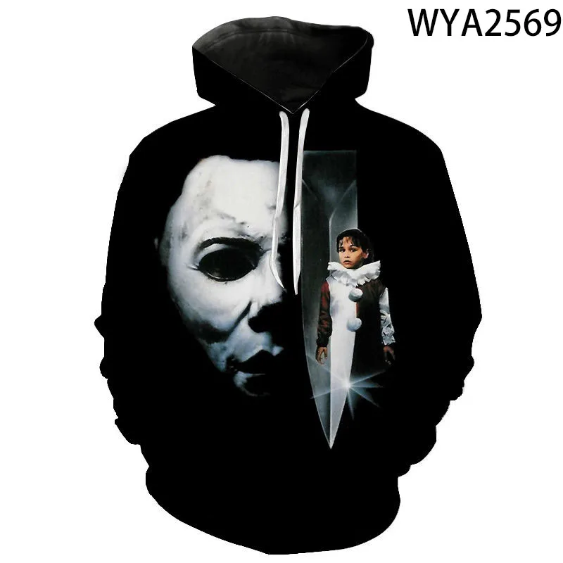 

Halloween Cosplay Michael Myers Women Sweatshirts Autumn Fashion 3D Printed Men Hoodie Casual Plus Size Kid's Clothes