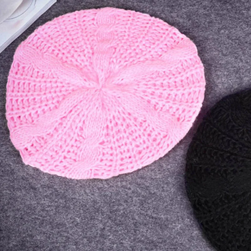 

2020 Fashion Woman Winter Knitted Beret Hats Women's Lady New Beret Braided Baggy Beanie Crochet Warm WalkingWinter Hat Ski Cap