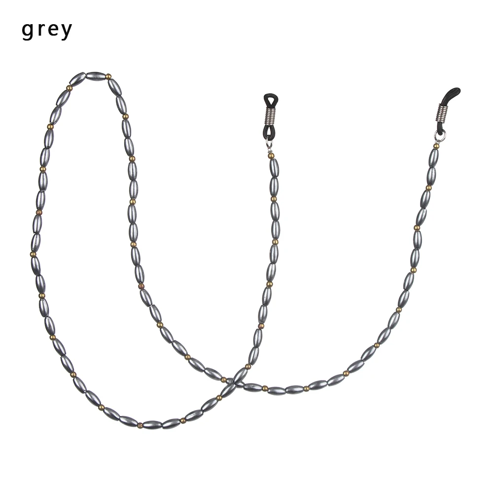 2-grey 1 шт. 61/70 см однотонные Цвет украшенный бисером цепи прелестные модные туфли Для женщин очки с эластичной лентой браслеты с подвесками уникальный дизайн, аксессуары для глаз, солнцезащитные очки, подарок - Цвет: 2-grey