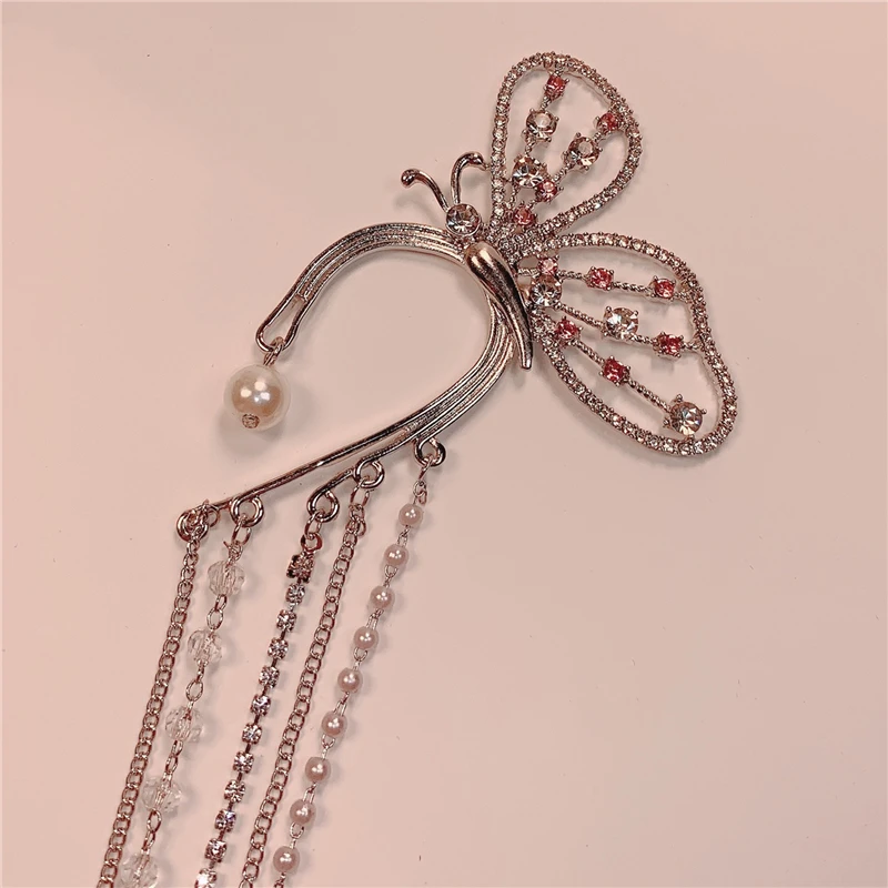 

LCJ Earring Earbone clip metal chain earring earring cuff women's jewelry 2021 earring geometry Butterfly Earring cuff clip
