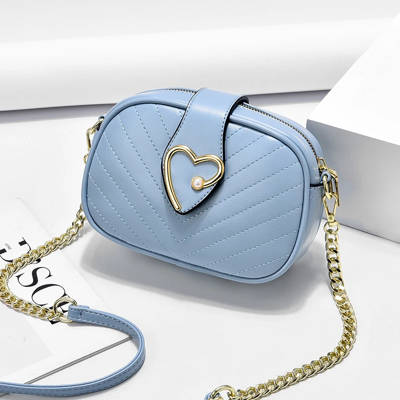 Маленькие искусственные модные сумки через плечо с цепочкой для женщин 2020