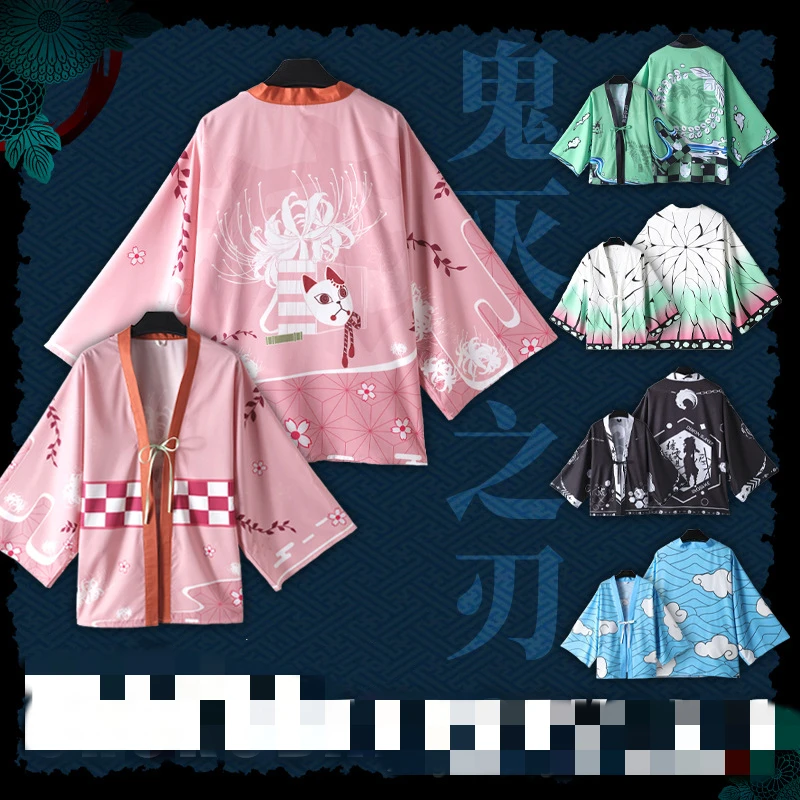 

Аниме Demon Slayer Kimetsu No Yaiba Kamado Tanjirou косплей костюм толстовки Топы с 3D принтом кардиган кимоно пальто с коротким рукавом
