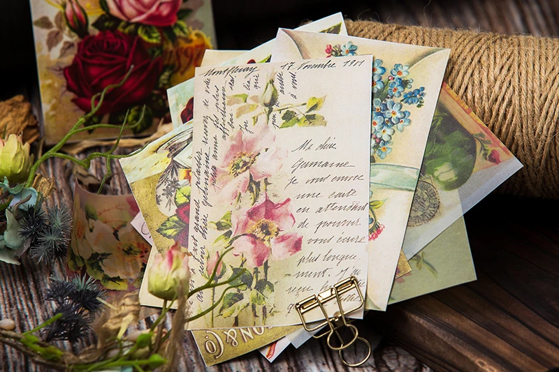 12 шт./пакет Винтаж цветы калька Бумага шаблон пакет для Скрапбукинг Happy planner изготовления открыток мусор журнал проекта