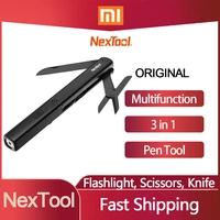 original xiaomi mijia youpin nextool multifunctional 3 in 1 pen tools n1 flashlight scissors waterproof portable outdoors tools