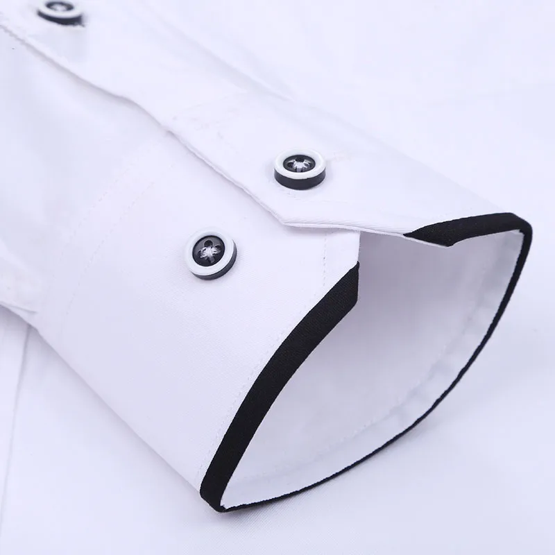 

New Fashion Stand Collar Long Sleeve Slim Fit soft comfortable men dress shirts party wedding male tuxedo shirts