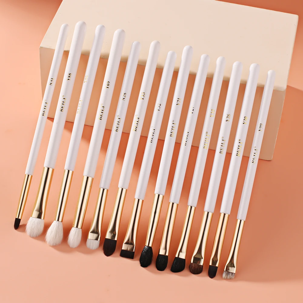 BEILI роскошные белые Золотые кисти для макияжа из козьей шерсти профессиональная