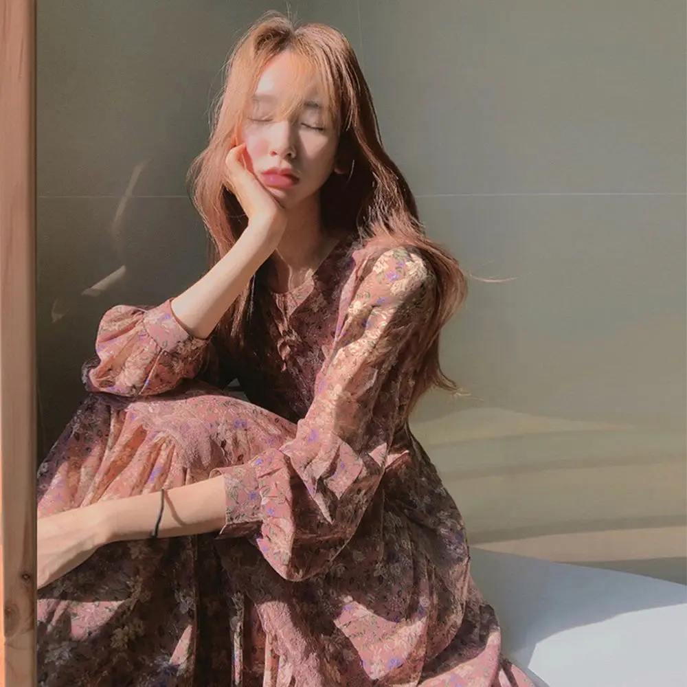 Винтажное платье YAMDI женские корейские летние осенние платья женское корейское с