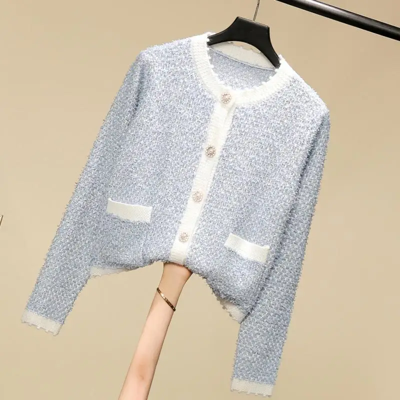 

VANOVICH Korean Japan Style Round Neck Temperament Slim-fit Sweater 2021 Autumn New Cute Cardigan