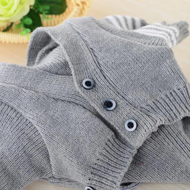Stripe Pet Dog Cardigan Sweaters Coat With Button Autumn Winter Dogs Bat shirt Clothes British Style Cat Knitwear For Chihuahua | Дом и сад