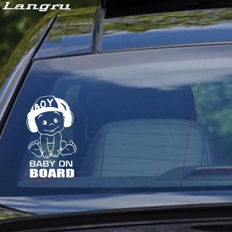 Langru 12x18 см Виниловая наклейка для детей на борту Автомобильная Наклейка окна