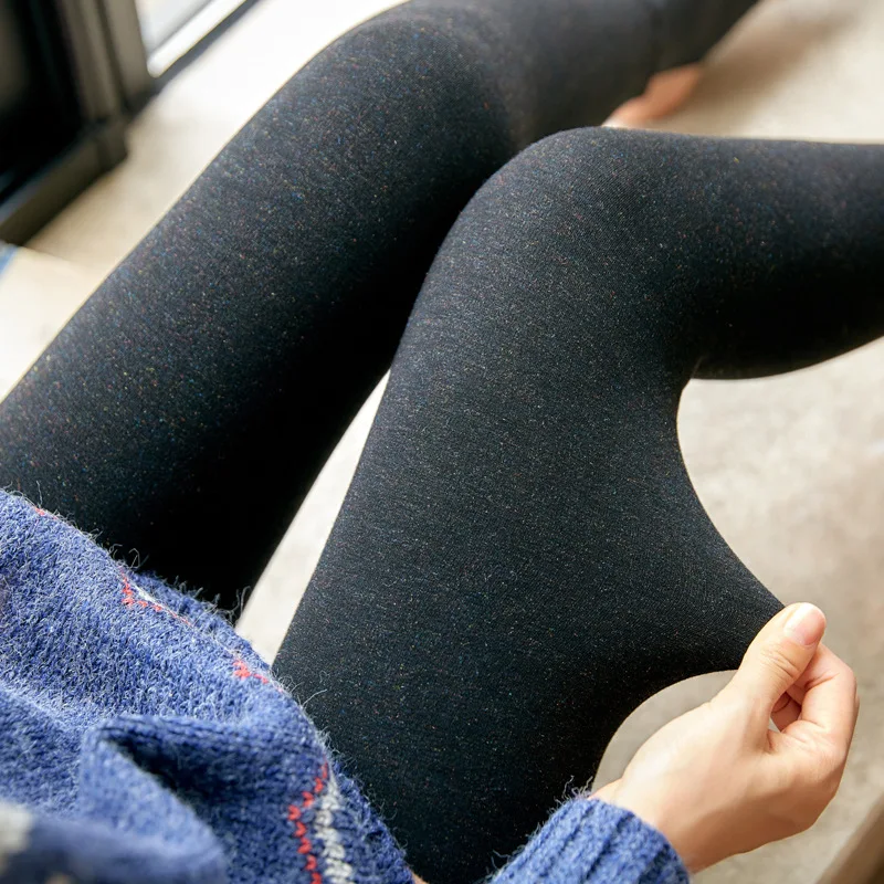 Женские зимние Бархатные утепленные леггинсы женские вязаные повседневные