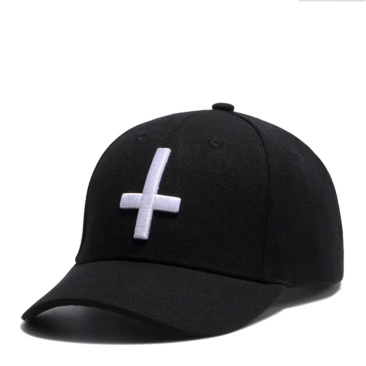 

2022 new cross embroidery curved brim hat outdoor casual baseball cap