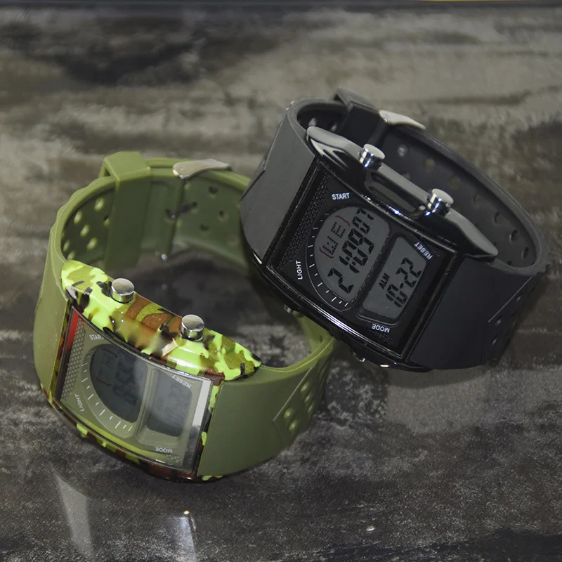 Модные водонепроницаемые мужские наручные часы 50 м светодиодный спортивные
