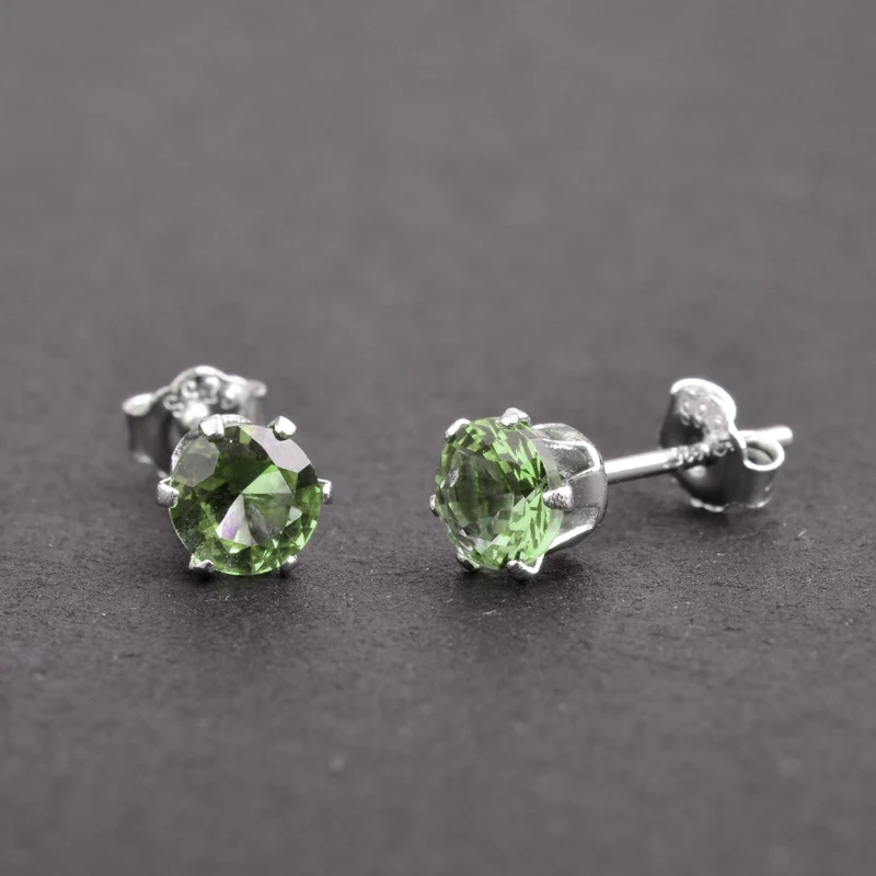 Женские маленькие серьги-гвоздики CSJ из серебра 925 пробы с зултанитом | Украшения