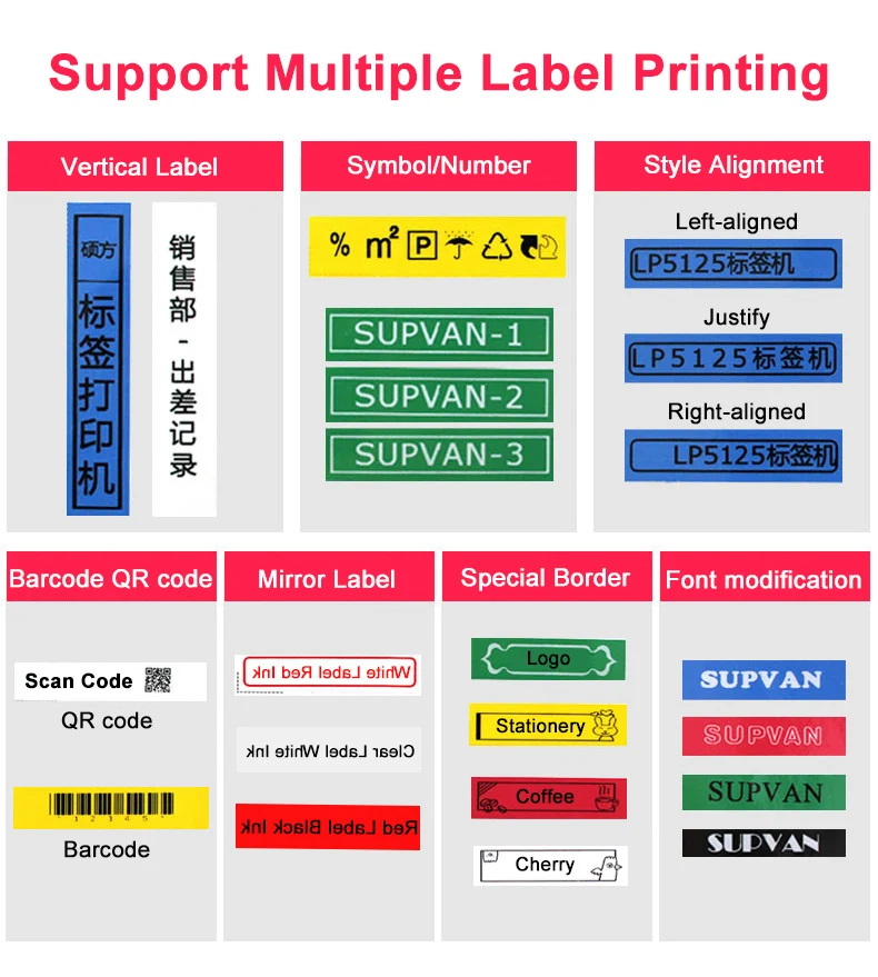 Supvan HQ ламинированная этикетка лента серии LP PrintersMulticolors картридж для печати