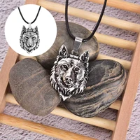 pendant amulet men jewelry silver animal fashion wolf head tibetan necklace