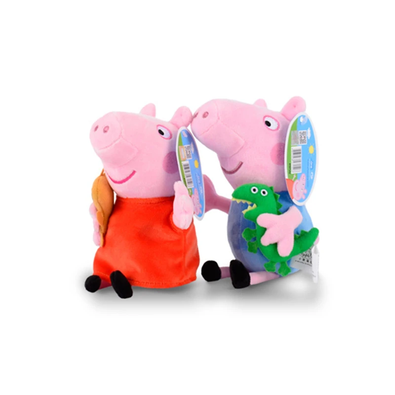 2PCS 2 шт./компл. Пеппа свинка Джордж» плюшевые игрушки, плюшевые игрушки, Семья игрушка свинка фигурку Семья куклы рождественские игрушки для детей, подарок - Цвет: 2PCS