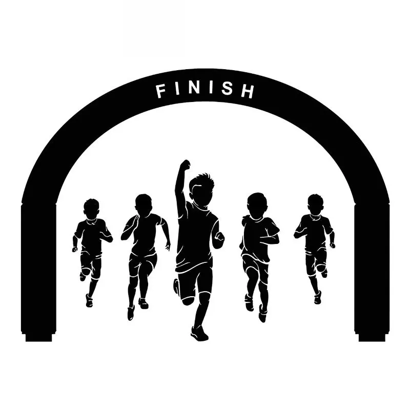

Runner Finish Sports Running Winner Car Sticker Motorcycle Sticker Pvc Motorcycle Car Decal Sticker, Black/white, 18cm*13cm